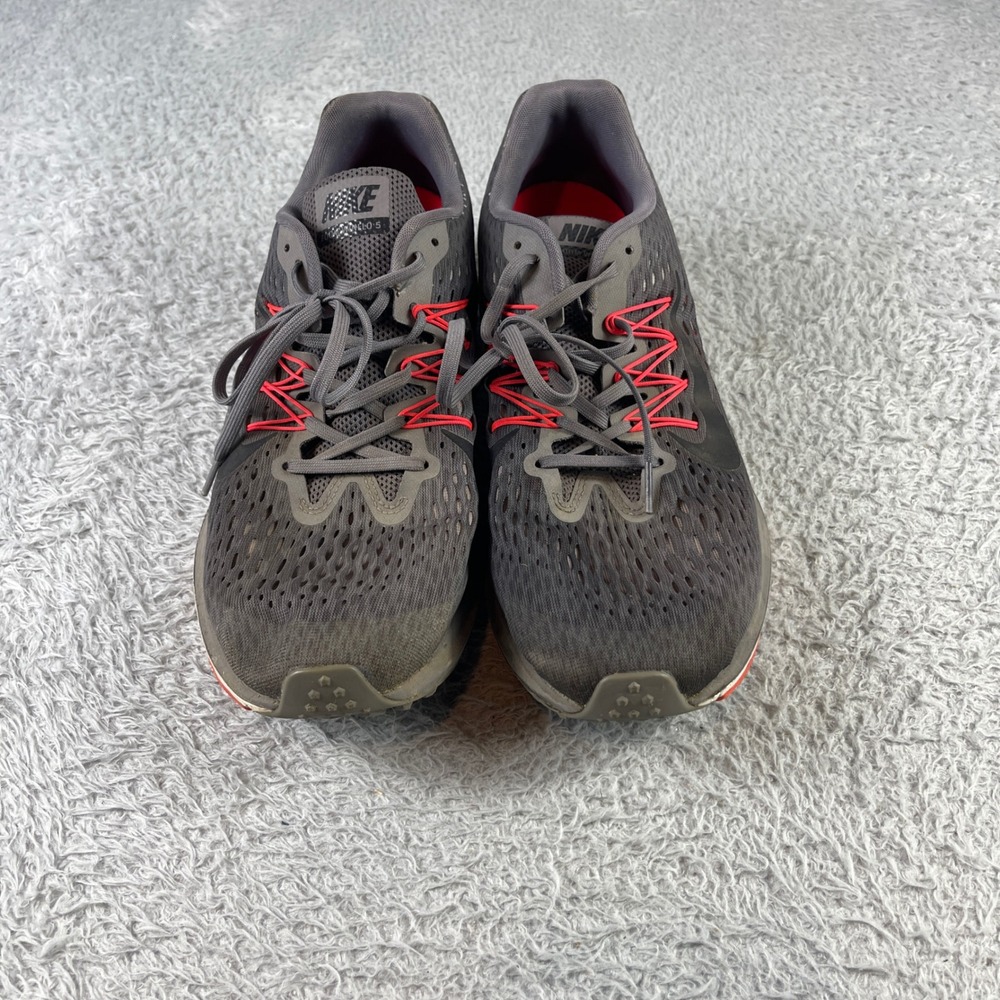 Nike Air Zoom Winflo 5 Mens Running Shoes Grey Crimson AA7406-006 Size 12